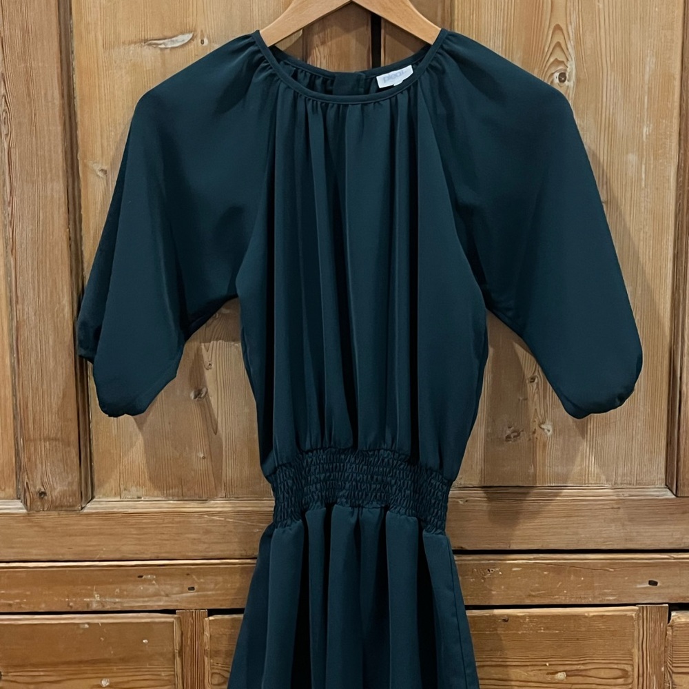 Green Pleat Kids Dress
